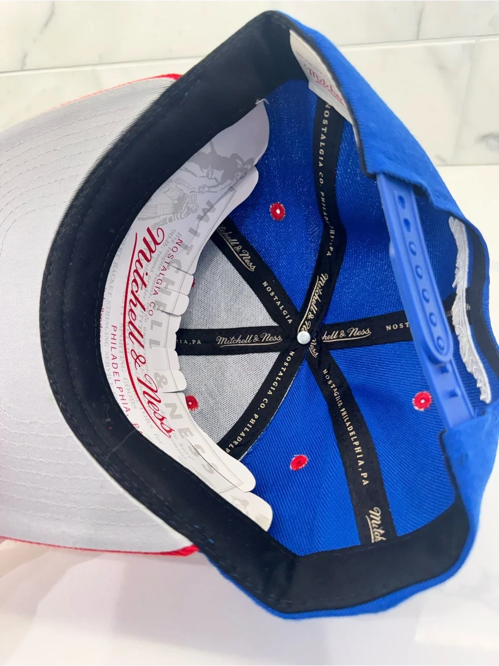 Mitchell & Ness Kids New York Rangers Blue and Red Snapback Hat